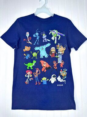 Disney Pixar Character Collage‎ Tee Youth XL Women Small T-Shirt-NWT